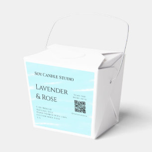 Lavender rose soy candle business add q r code tex favor boxes