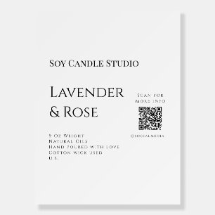 Lavender rose soy candle business add q r code tex foam board