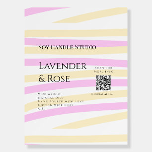 Lavender rose soy candle business add q r code tex foam board