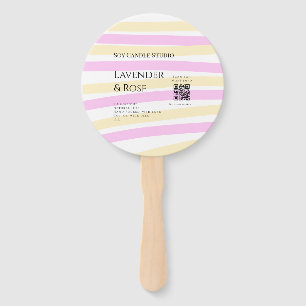 Lavender rose soy candle business add q r code tex hand fan