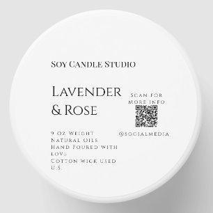 Lavender rose soy candle business add q r code tex mini candle favors