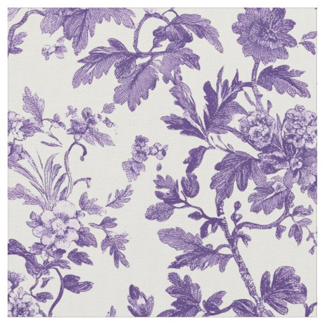 Lavender Rose Toile Pattern Fabric (Close Up)