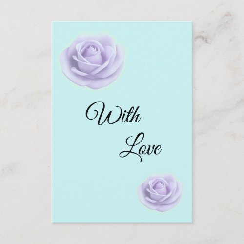 Lavender Rose W/Blue Wedding Enclosure Card