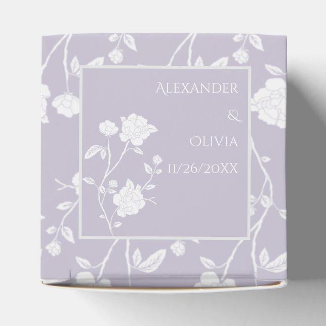 Lavender Rose Wedding Favor Box (Top)