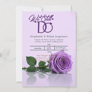Lavender Rose Wedding Invitation Vow Renewal