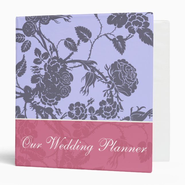 lavender Rose Wedding Planner 3 Ring Binder (Front/Inside)
