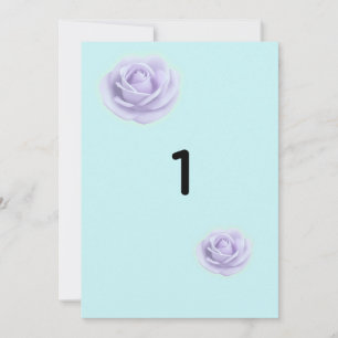 Lavender Rose Wedding Table Numbers