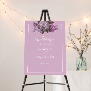 Lavender, Roses and Lilacs, Welcome Wedding Sign