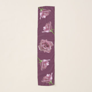 Lavender Roses Long Chiffon Scarf