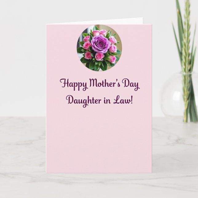 Lavender Roses Mothers Day Card (Front)