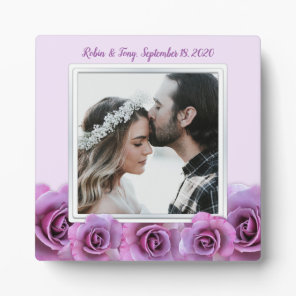 Lavender Roses Personalized Photo Wedding Frame