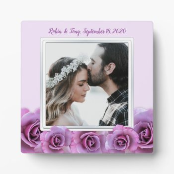 Lavender Roses Personalized Photo Wedding Frame by BlueHyd at Zazzle