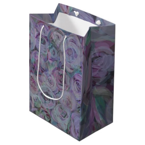 Lavender Roses Watercolor Art Medium Gift Bag