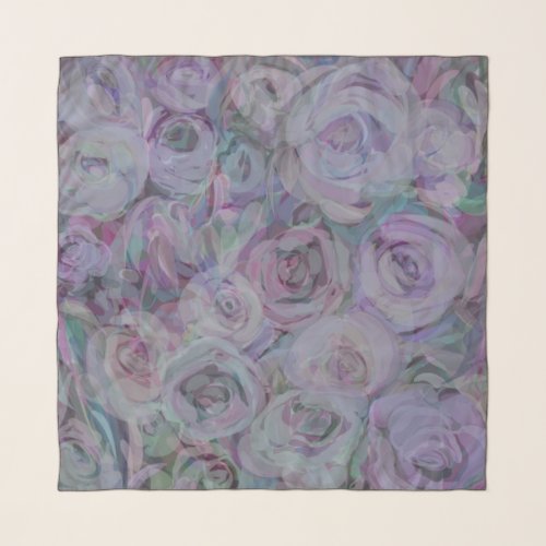 Lavender Roses Watercolor Art Scarf