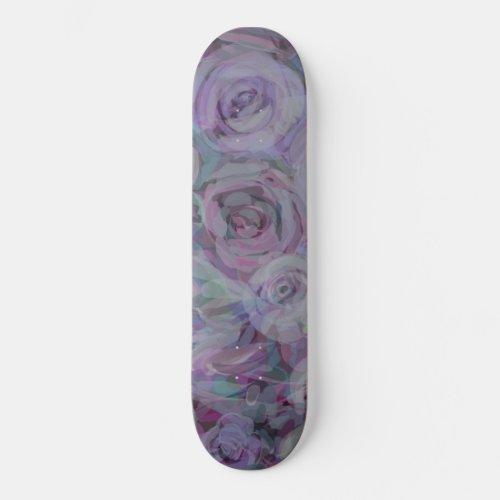 Lavender Roses Watercolor Art Skateboard