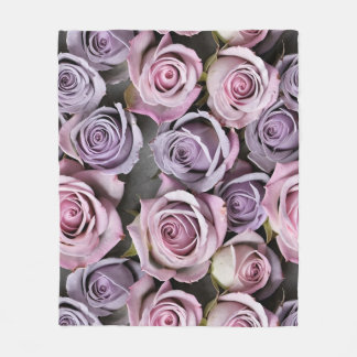 Lavender Roses With Soft Lilac And Pink Fleece Blanket