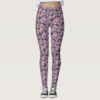Lavender Roses With Soft Lilac And Pink Leggings