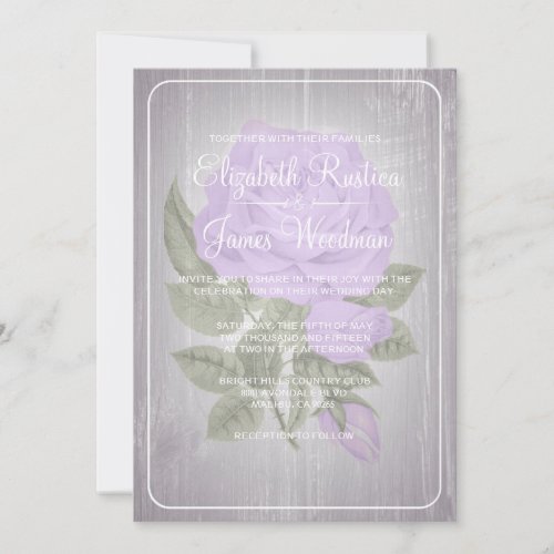 Lavender Rustic Floral Wedding Invitations
