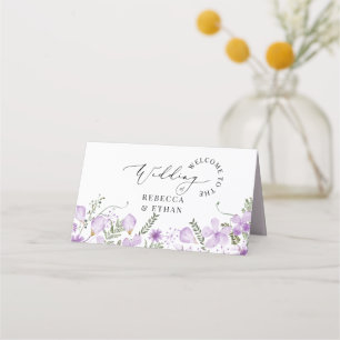 Lavender Rustic Floral Wedding Place Card
