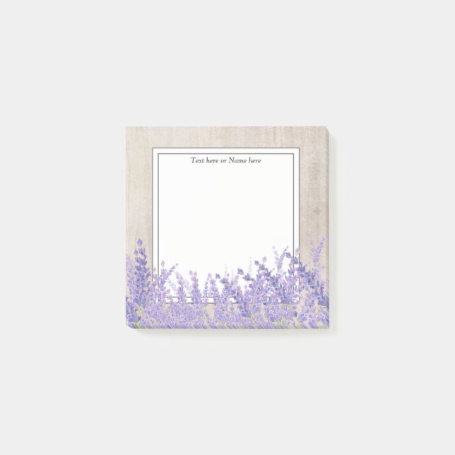 lavender, rustic modern, trendy, floral , purple post-it notes (Front)