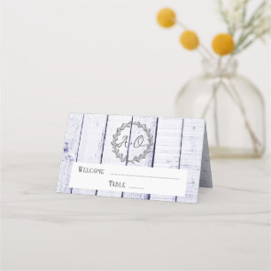 Lavender Rustic Monogram Reception Place Card