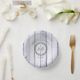 Lavender Rustic Monogram Wedding Paper Bowls
