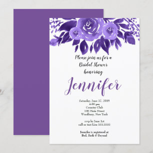 Lavender Rustic Watercolor bridal shower Invitation