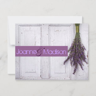 lavender rustic wedding invitation