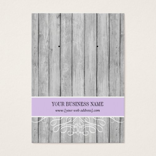 Lavender Rustic Wood Custom Earring Card
