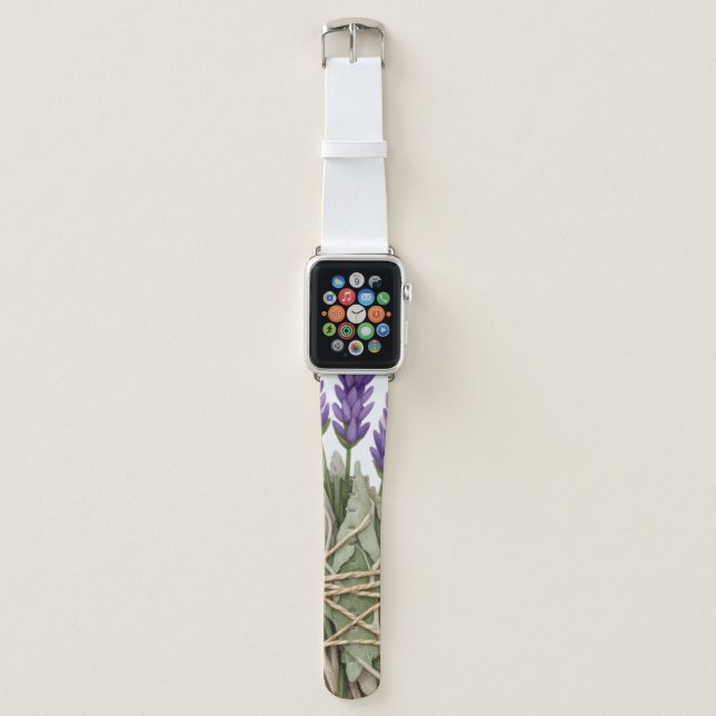 Lavender Sage Boho Apple Watch Strap (Front)