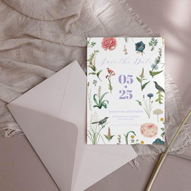 Lavender Sage Garden Save the Date Card (Creator Uploaded)