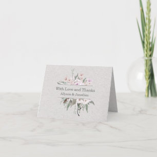 Lavender Sage Gray Green Floral Thank You   Card