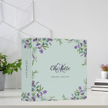 Lavender sage green eucalyptus monogram 3 ring binder<br><div class="desc">A sage green background decorated with lavender florals and eucalyptus greenery.  Personalize and your first name,  monogram letters and full name.
Spine: add your text.</div>