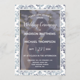 Lavender Sage Virtual Wedding Livestream Wedding Invitation