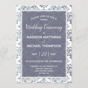 Lavender Sage Virtual Wedding Livestream Wedding Invitation
