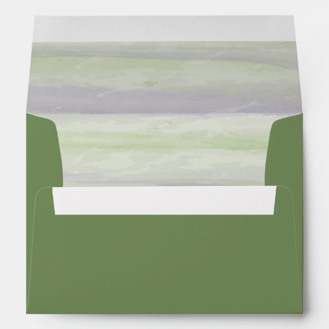 Lavender & Sage Watercolor Wedding Invitation Envelope (Back (Bottom))
