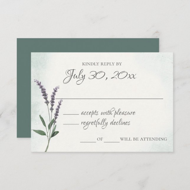 Lavender Sage Wedding Response Card (Front/Back)