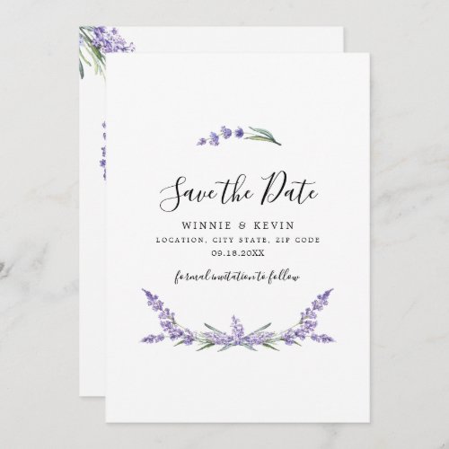 Lavender Save The Date Invitation