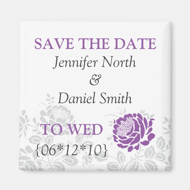 Lavender Save The Dates Magnet (Front)