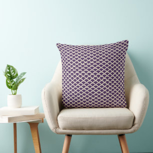 Lavender Scallop Waves Throw Pillow