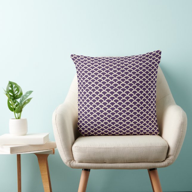 Lavender Scallop Waves Throw Pillow (Chair)