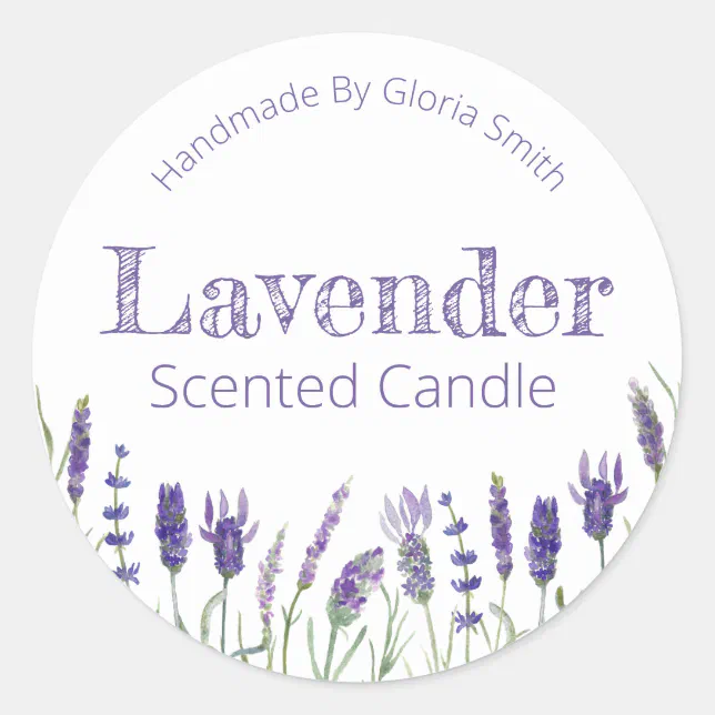 Lavender Scented Candle Classic Round Sticker | Zazzle