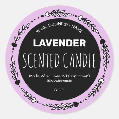 Lavender Scented Product Labels
