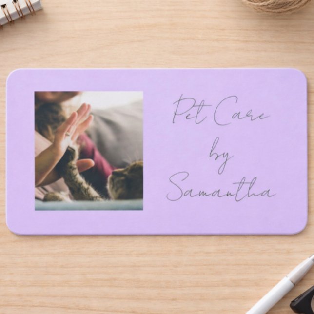 Lavender Script Business Card QR Code Service Menu (Creator Uploaded)