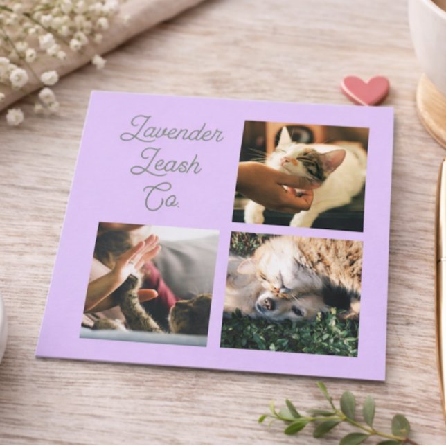 Lavender Script Business Card QR Code Service Menu (Creator Uploaded)