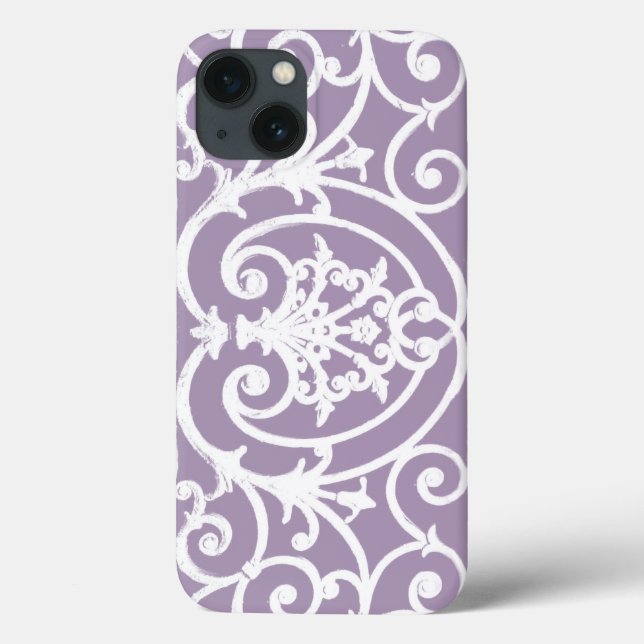 Lavender scrollwork pattern Case-Mate iPhone case (Back)