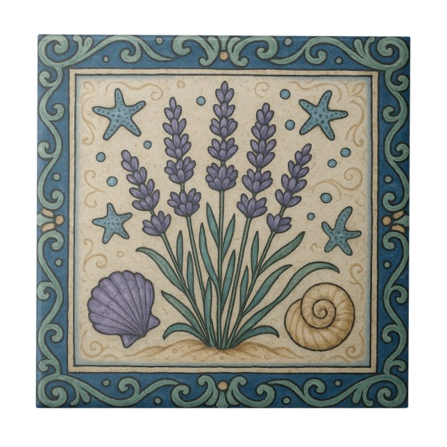 Lavender Sea Ceramic Tile (Front)