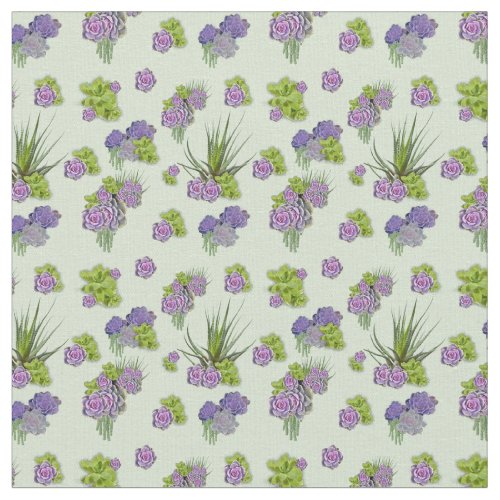 Lavender Sea_Green Tone Succulents Fabric