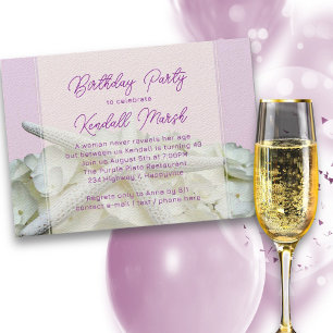 Lavender Sea Star Floral Birthday Party Invitation