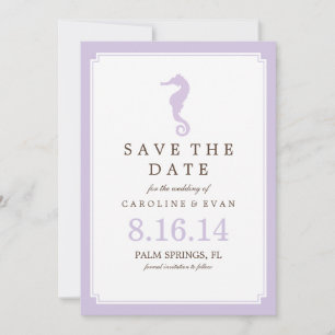 Lavender Seahorse Wedding Save the Date